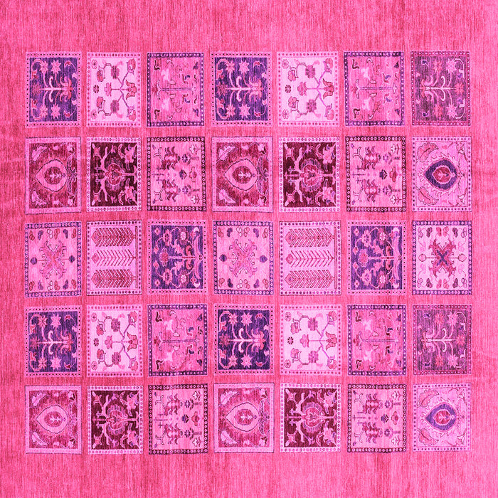 Square Abstract Pink Modern Rug, abs3719pnk