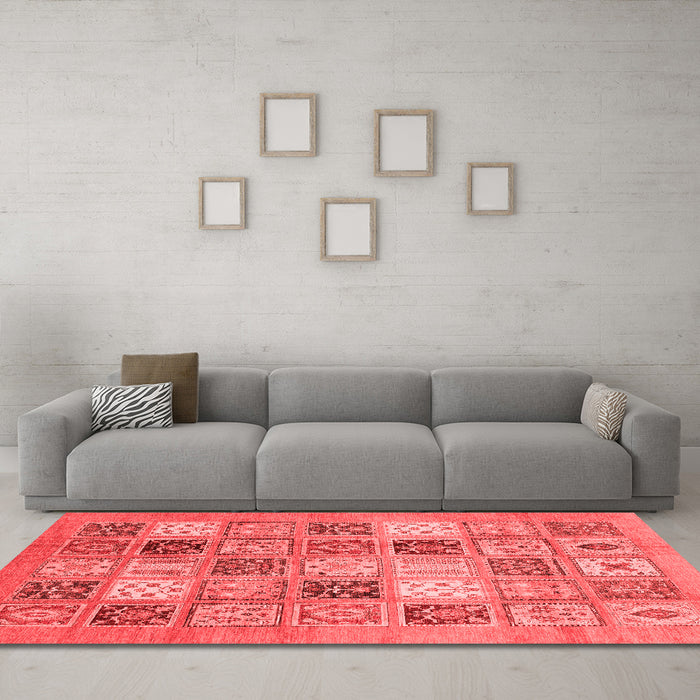 Modern Red Washable Rugs