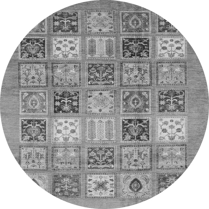 Round Abstract Gray Modern Rug, abs3719gry