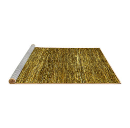 Sideview of Machine Washable Abstract Yellow Modern Rug, wshabs371yw