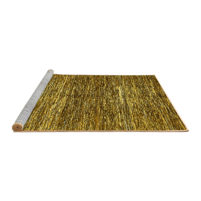 Sideview of Machine Washable Abstract Yellow Modern Rug, wshabs371yw