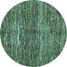 Round Abstract Turquoise Modern Rug, abs371turq