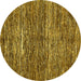 Round Machine Washable Abstract Yellow Modern Rug, wshabs371yw