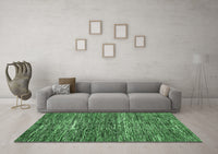 Machine Washable Abstract Emerald Green Modern Rug, wshabs371emgrn