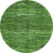 Round Abstract Green Modern Rug, abs371grn