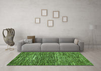 Machine Washable Abstract Green Modern Rug, wshabs371grn