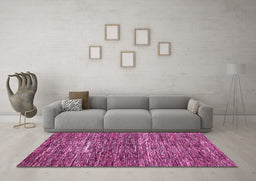 Machine Washable Abstract Pink Modern Rug in a Living Room, wshabs371pnk