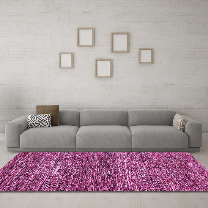 Machine Washable Abstract Pink Modern Rug in a Living Room, wshabs371pnk