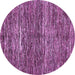 Round Machine Washable Abstract Purple Modern Area Rugs, wshabs371pur