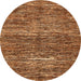 Round Abstract Orange Modern Rug, abs371org