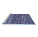 Sideview of Machine Washable Abstract Blue Modern Rug, wshabs371blu