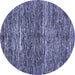 Round Abstract Blue Modern Rug, abs371blu