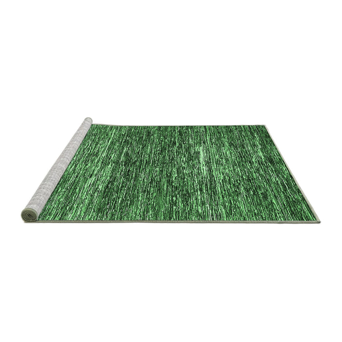 Sideview of Machine Washable Abstract Emerald Green Modern Area Rugs, wshabs371emgrn