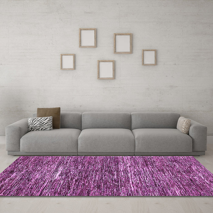 Machine Washable Abstract Purple Modern Area Rugs in a Living Room, wshabs371pur