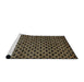 Sideview of Machine Washable Abstract Brass Green Rug, wshabs372