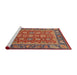 Sideview of Machine Washable Abstract Red Rug, wshabs3720