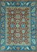 Oriental Light Blue Traditional Rug, abs3720lblu