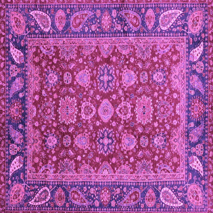 Square Machine Washable Oriental Purple Traditional Area Rugs, wshabs3720pur