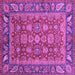 Square Machine Washable Oriental Purple Traditional Area Rugs, wshabs3720pur