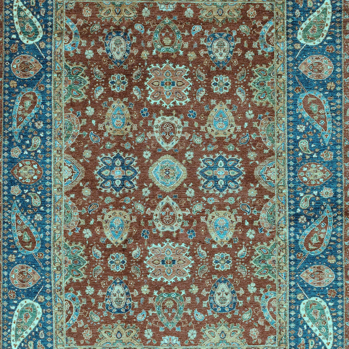Machine Washable Oriental Light Blue Traditional Rug, wshabs3720lblu