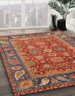 Abstract Red Oriental Rug in Family Room, abs3720