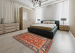 Abstract Red Oriental Rug in a Bedroom, abs3720