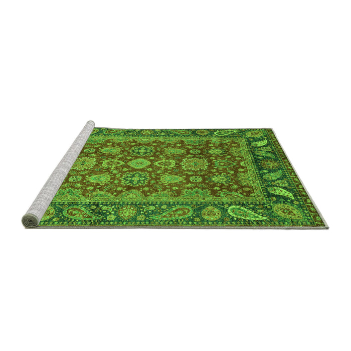 Sideview of Machine Washable Oriental Green Traditional Area Rugs, wshabs3720grn