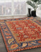 Abstract Red Oriental Rug in Family Room, abs3720