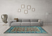 Machine Washable Oriental Light Blue Traditional Rug in a Living Room, wshabs3720lblu