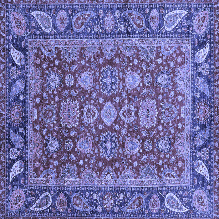 Square Machine Washable Oriental Blue Traditional Rug, wshabs3720blu