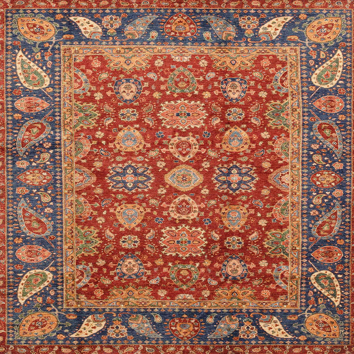 Square Abstract Red Oriental Rug, abs3720