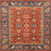 Square Abstract Red Oriental Rug, abs3720