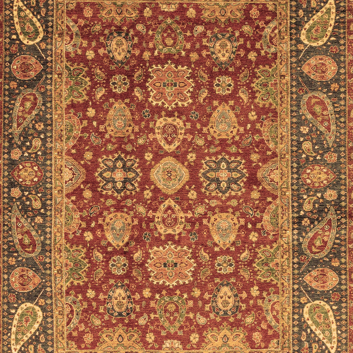 Machine Washable Oriental Brown Traditional Rug, wshabs3720brn