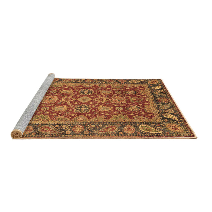 Sideview of Machine Washable Oriental Brown Traditional Rug, wshabs3720brn