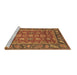 Sideview of Machine Washable Oriental Brown Traditional Rug, wshabs3720brn