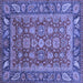 Square Oriental Blue Traditional Rug, abs3720blu