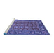 Sideview of Machine Washable Oriental Blue Traditional Rug, wshabs3720blu