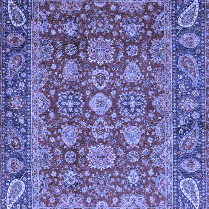 Machine Washable Oriental Blue Traditional Rug, wshabs3720blu