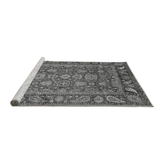 Sideview of Machine Washable Oriental Gray Traditional Rug, wshabs3720gry