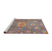 Sideview of Machine Washable Abstract Rosy-Finch Purple Rug, wshabs3721