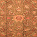 Square Machine Washable Oriental Orange Traditional Area Rugs, wshabs3721org