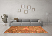 Machine Washable Oriental Orange Traditional Rug, wshabs3721org