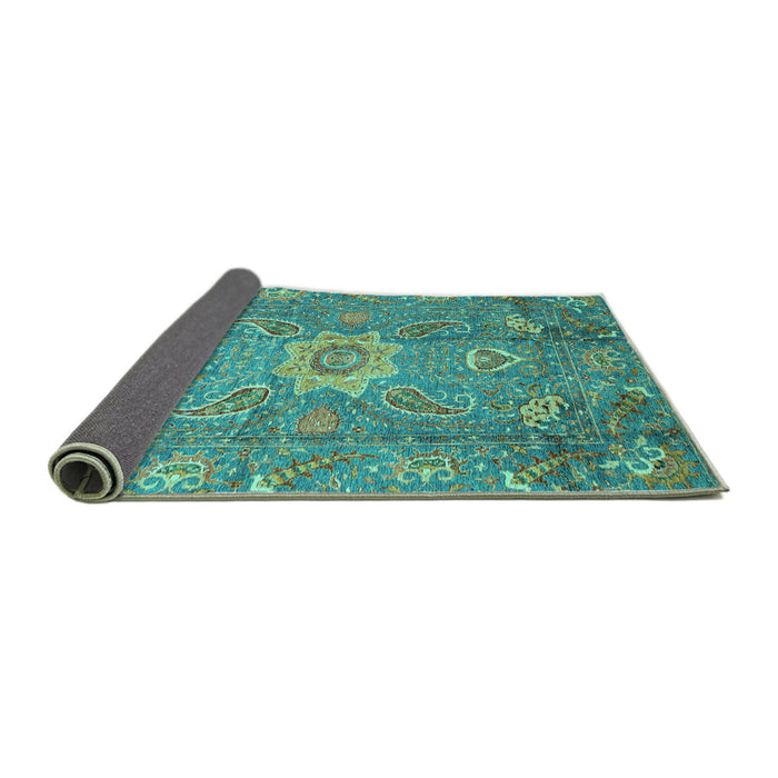 Sideview of Oriental Turquoise Traditional Rug, abs3721turq