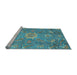 Sideview of Machine Washable Oriental Light Blue Traditional Rug, wshabs3721lblu