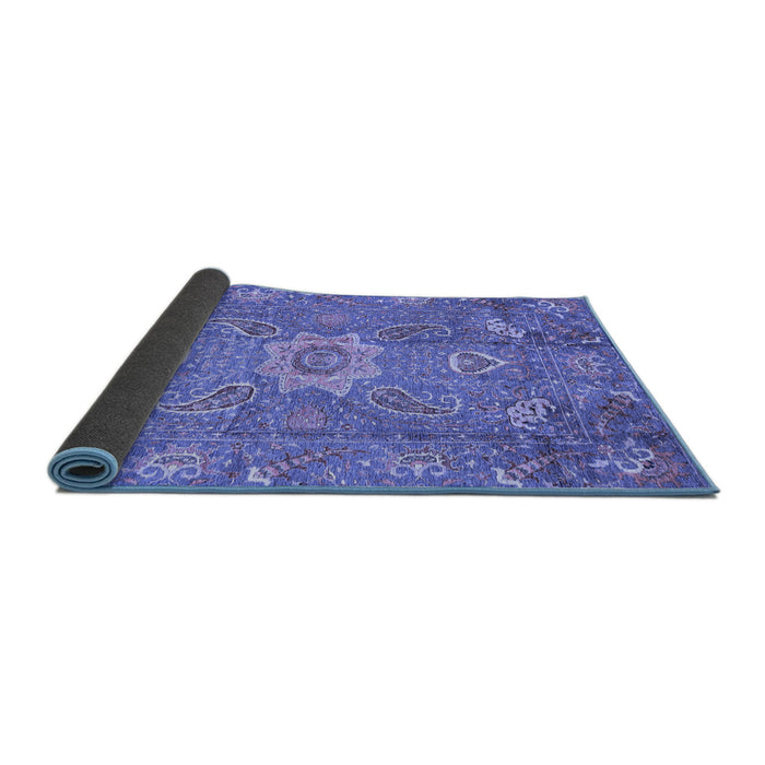 Sideview of Oriental Blue Traditional Rug, abs3721blu