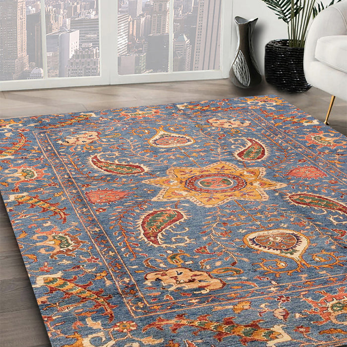 Machine Washable Abstract Rosy-Finch Purple Rug in a Family Room, wshabs3721