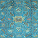 Square Oriental Light Blue Traditional Rug, abs3721lblu