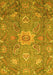 Machine Washable Oriental Yellow Traditional Rug, wshabs3721yw