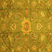 Square Oriental Yellow Traditional Rug, abs3721yw