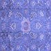 Square Machine Washable Oriental Blue Traditional Rug, wshabs3721blu